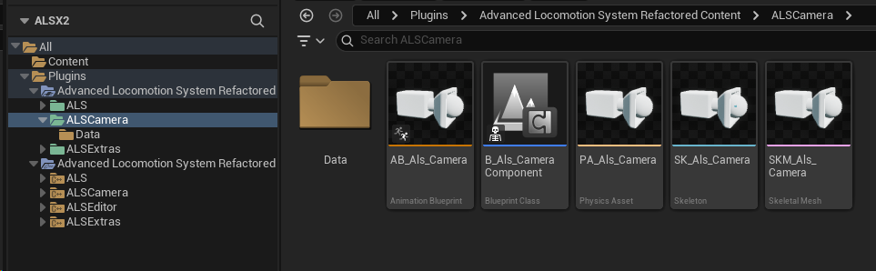 ALS camera folder content