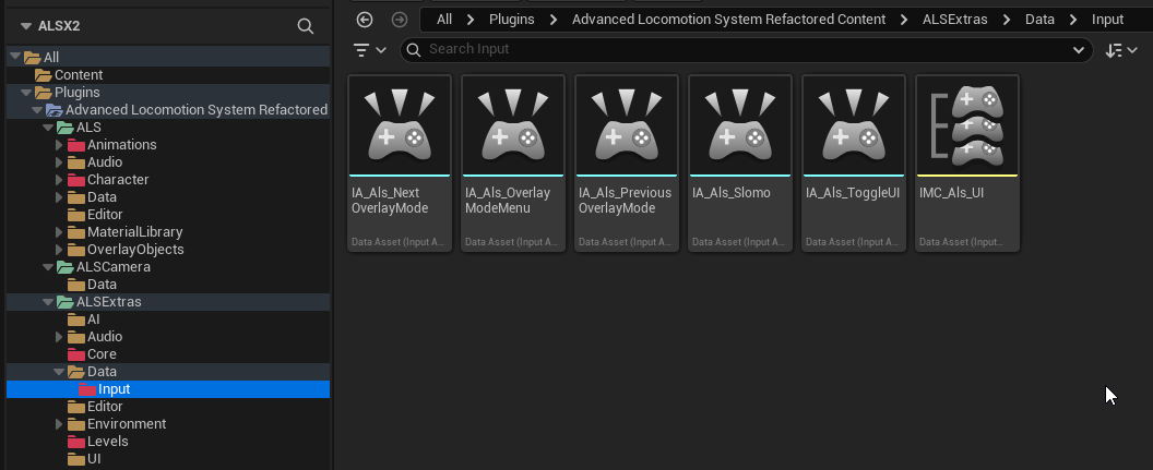 ALS input action assets