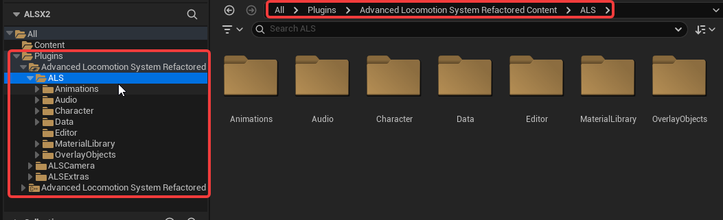 ALS Refactored content in the Content Drawer