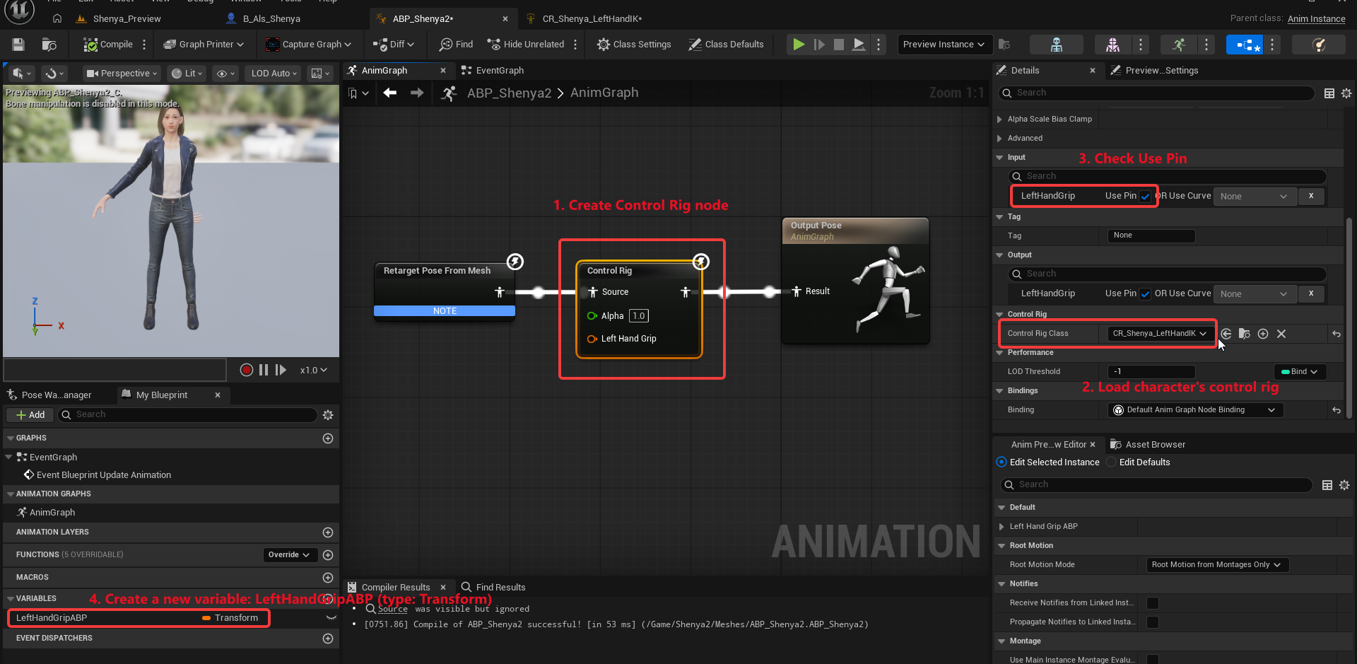 AnimGraph Control Rig setup