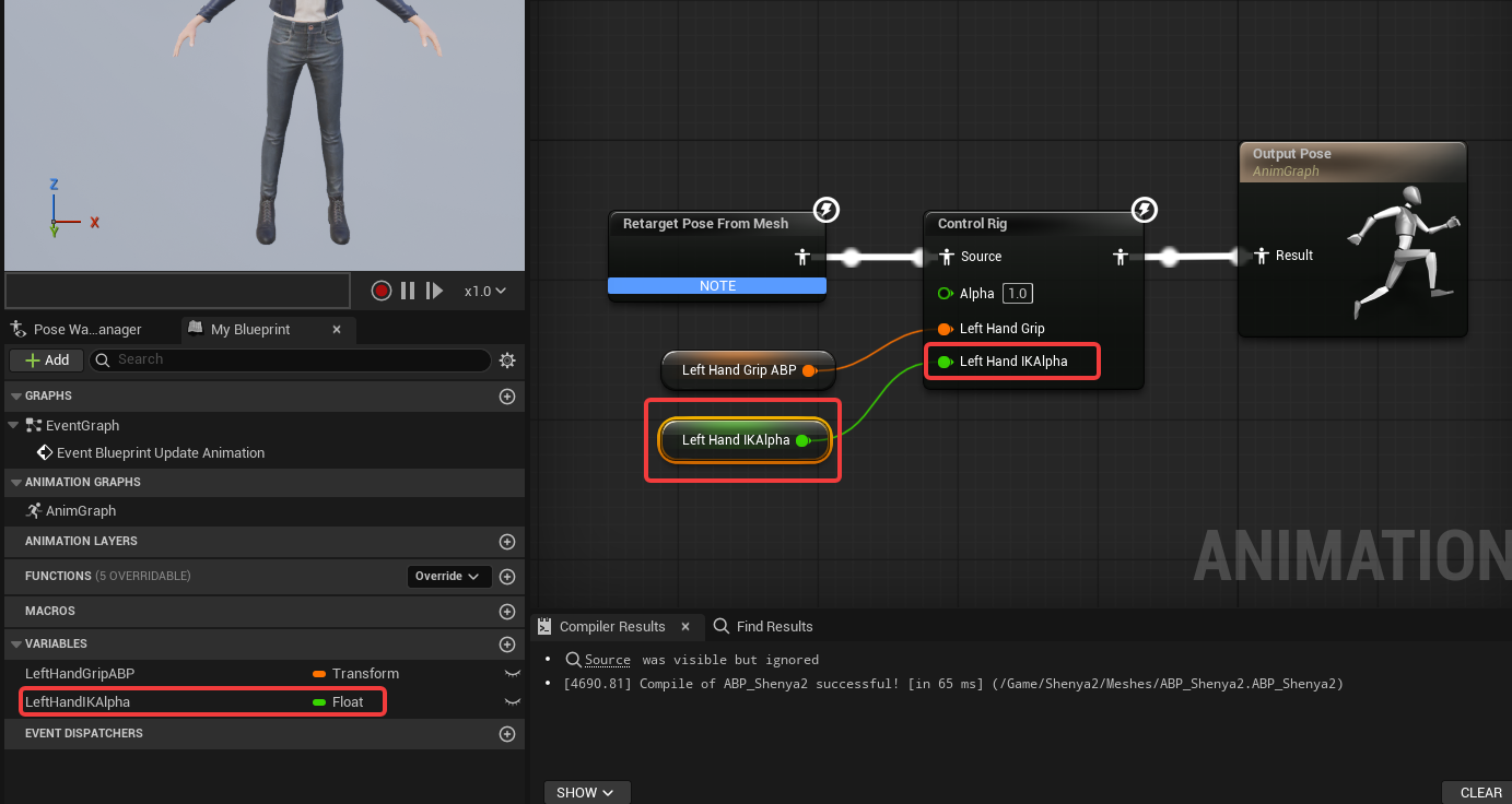 AnimBP anim graph with Control Rig alpha