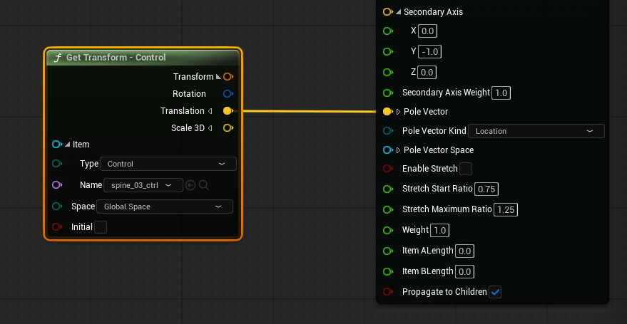 Connect control to pole vector