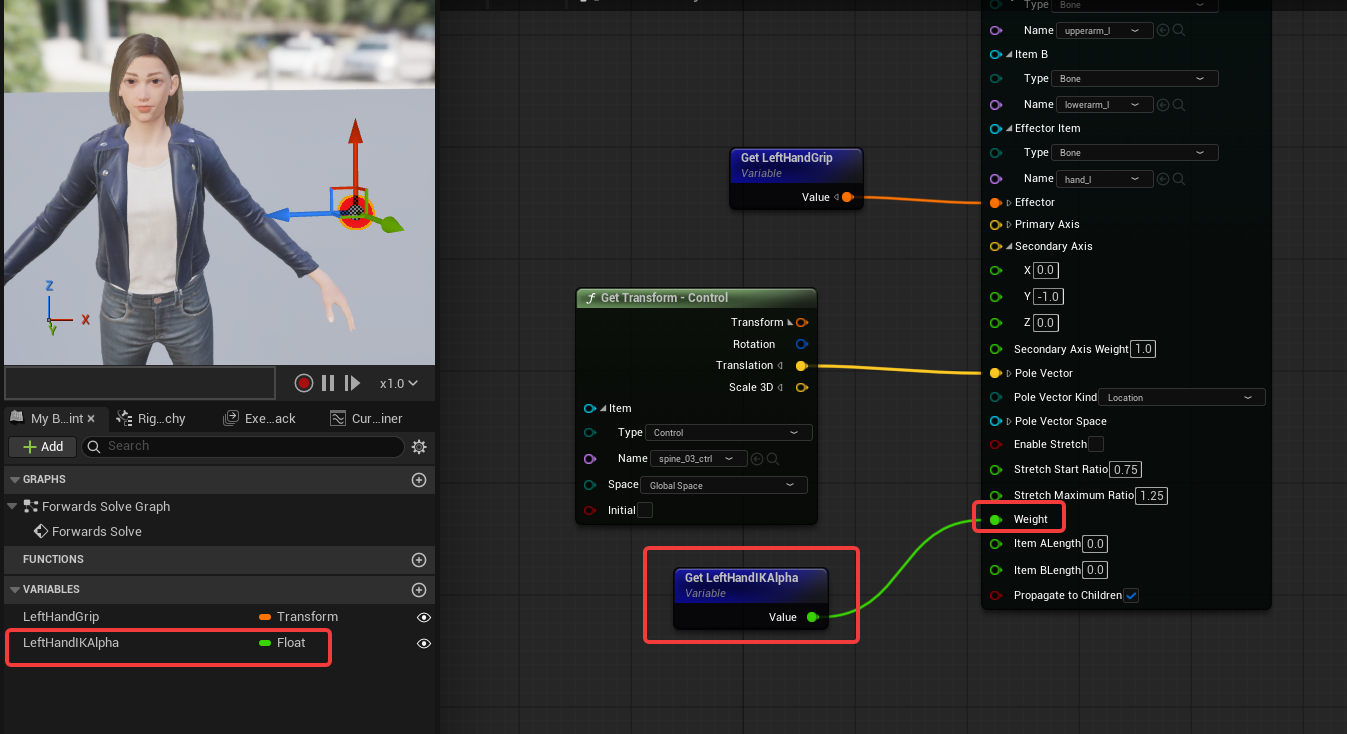 Control Rig graph with activation alpha
