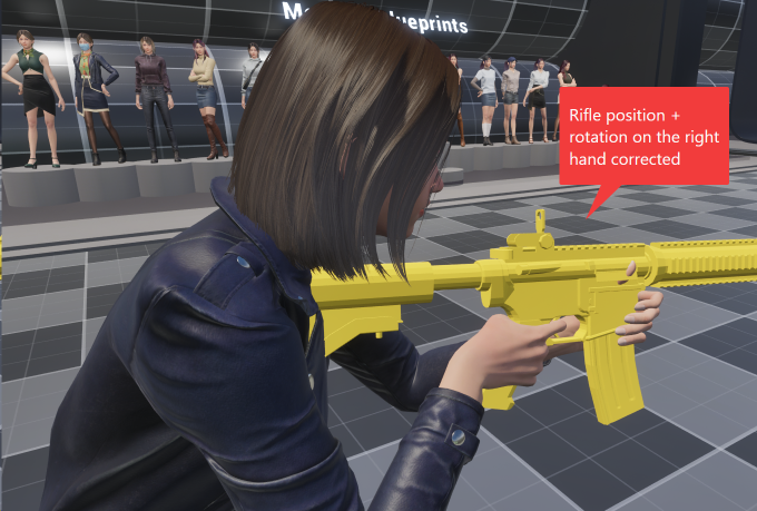 Rifle after right-hand adjustment