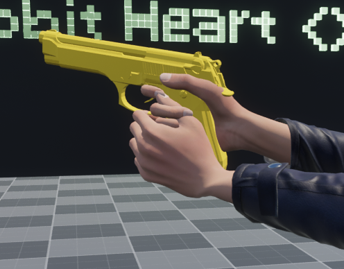 Pistol two-handed after left-hand IK