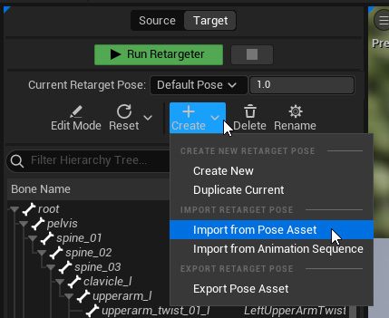 Import Pose Asset