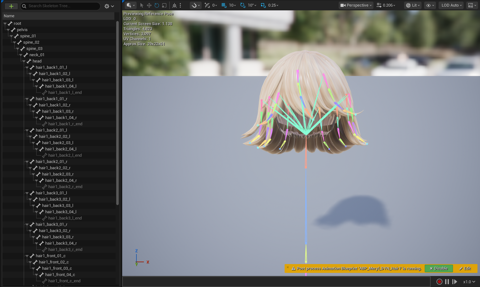 DYN_Hair1 bones
