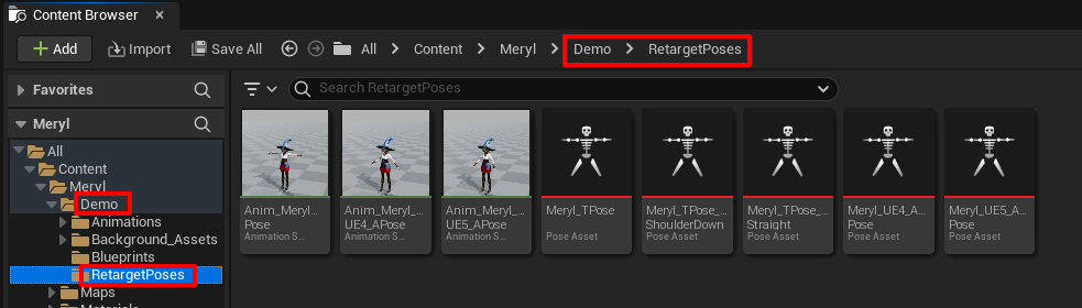 Retarget Poses Folder