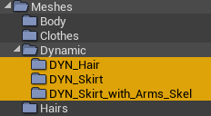 Available Dynamic Meshes