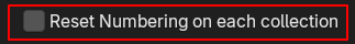 RIn.Rename Preferences > Naming > Reset Numbering on each collection
