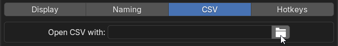 RIn.Rename Preferences > `Open CSV with:` setting