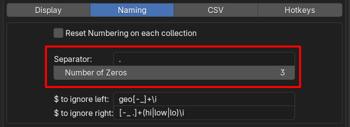 RIn.Rename Preferences > Settings for Numbering Format